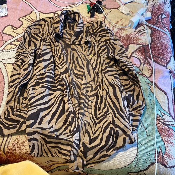 zebra button down - Picture 1 of 1